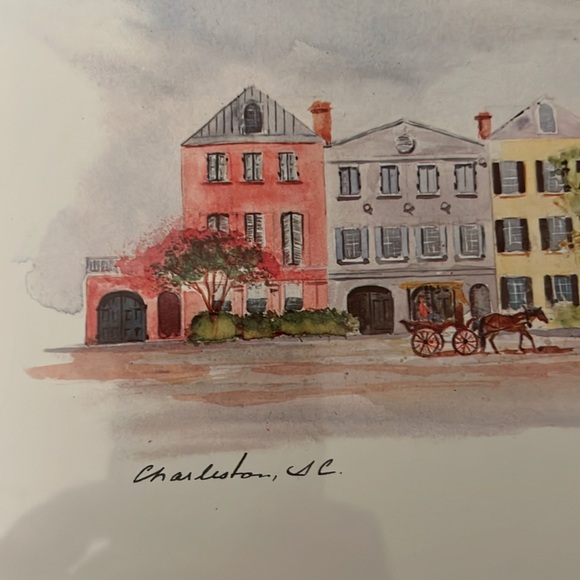Rainbow Row in Charleston, SC - Anne Nicholls Williams Signed Lithograph - Picture 5 of 6